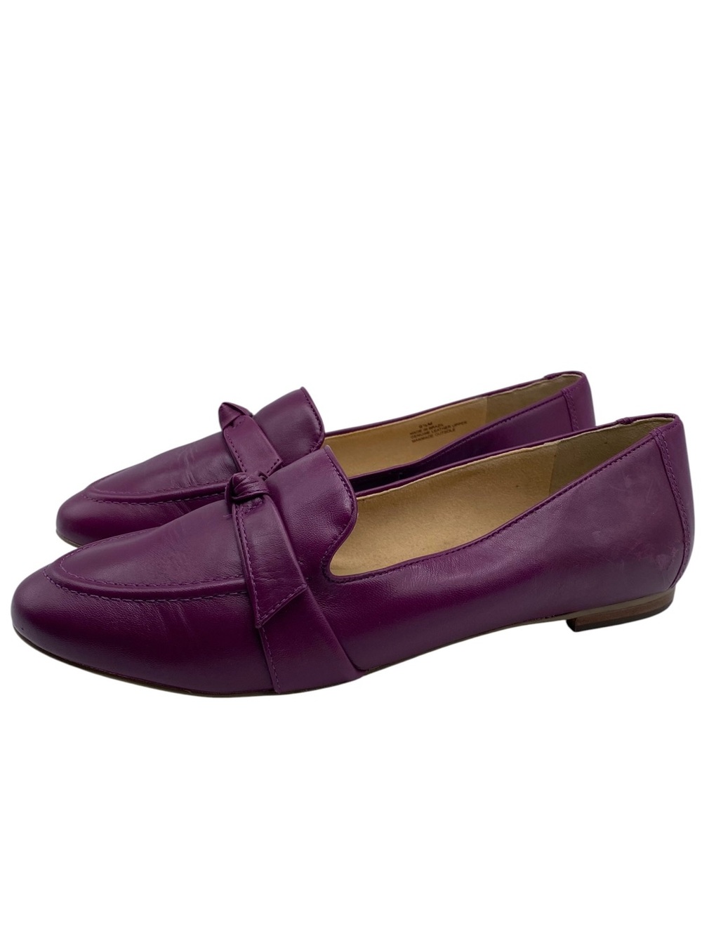 Talbots Womens Shoes Leather Loafers Sz 9.5 Fuschia Purple Flats Colorful Chic